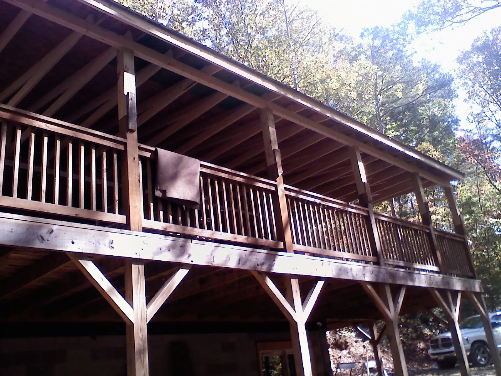 Timber framing under a new elevated porch and deck — Roof Leak Repair in Nokesville by Roofing Brothers